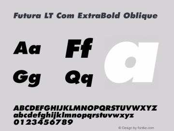 Futura LT Com ExtraBold Oblique Version 1.21图片样张