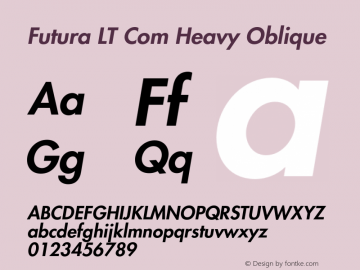 Futura LT Com Heavy Oblique Version 1.21图片样张