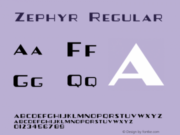 Zephyr Regular Altsys Fontographer 4.0.4D2 12/10/94 Font Sample