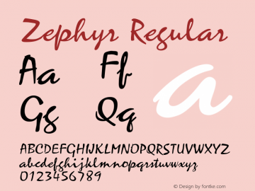Zephyr Regular Version 1.01图片样张