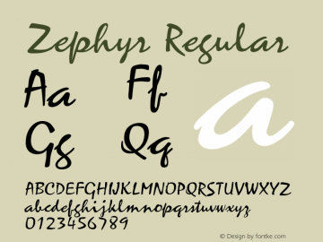 Zephyr Regular 001.001 Font Sample