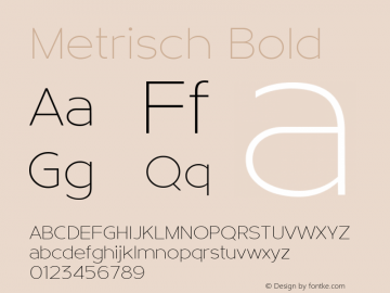 Metrisch Bold Version 001.000;com.myfonts.easy.absolut-foundry.metrisch.extra-light.wfkit2.version.4cfh Font Sample