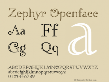 Zephyr Openface Macromedia Fontographer 4.1.3 10/29/01图片样张