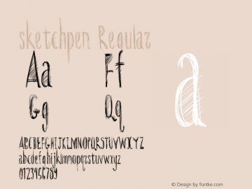 sketchpen Regular Version 1.00 March 10, 2015, initial release Font Sample