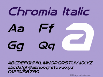 Chromia Italic Version 1.50 March 12, 2015 Font Sample