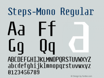 Steps-Mono Regular Version 1.000;PS 1.0;hotconv 1.0.70;makeotf.lib2.5.58329 DEVELOPMENT图片样张