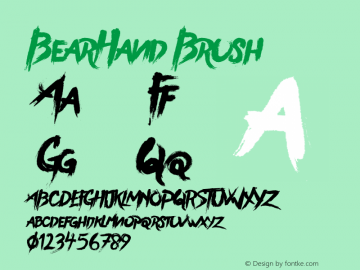 BearHand Brush 1.000 Font Sample