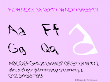 FZ WACKY 14 LEFTY WACKY14LEFTY Version 1.000 Font Sample