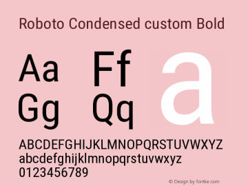 Roboto Condensed custom Bold Version 2.001047; 2014图片样张