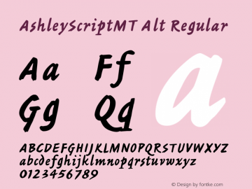 AshleyScriptMT Alt Regular Version 1.00图片样张