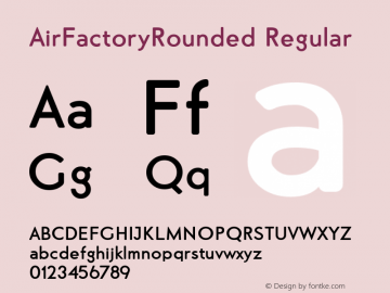 AirFactoryRounded Regular Version 1.000;com.myfonts.easy.khaito-gengo.air-factory-rounded.bold.wfkit2.version.3RrK图片样张