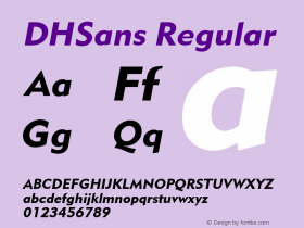 DHSans Regular Macromedia Fontographer 4.1.2 1/16/01;com.myfonts.dsgnhaus.dhsans.bold-oblique.wfkit2.s12 Font Sample