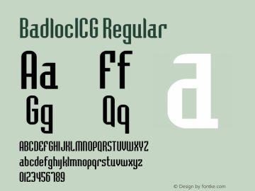 BadlocICG Regular 001.000 Font Sample