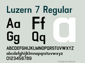 Luzern 7 Regular Version 001.001;com.myfonts.easy.absolut-foundry.luzern.bold.wfkit2.version.482r Font Sample