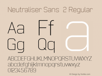 Neutraliser Sans  2 Regular Version 001.000;com.myfonts.easy.hamburger.neutraliser-sans.thin.wfkit2.version.3BfZ图片样张