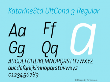 KatarineStd UltCond 3 Regular Version 1.002;com.myfonts.easy.suitcase.katarine.std-light-italic.wfkit2.version.2ZRh图片样张