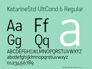 KatarineStd UltCond 6 Regular Version 1.002;com.myfonts.easy.suitcase.katarine.std-light.wfkit2.version.2ZRg图片样张