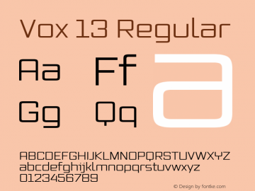 Vox 13 Regular Version 2.3;com.myfonts.easy.canadatype.vox.wide.wfkit2.version.3WdK Font Sample