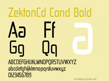 ZektonCd Cond Bold Version 4.001;com.myfonts.easy.typodermic.zekton.condensed.wfkit2.version.3wxb图片样张