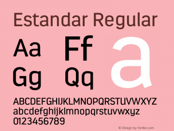 Estandar Regular Version 1.000 Font Sample