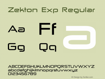 Zekton Exp Regular Version 4.001;com.myfonts.easy.typodermic.zekton.extended-bold.wfkit2.version.3wx5 Font Sample