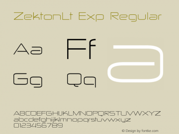 ZektonLt Exp Regular Version 4.001;com.myfonts.easy.typodermic.zekton.extended-light.wfkit2.version.3wxq图片样张