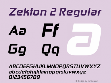 Zekton 2 Regular Version 4.001;com.myfonts.easy.typodermic.zekton.heavy-italic.wfkit2.version.3wx8图片样张