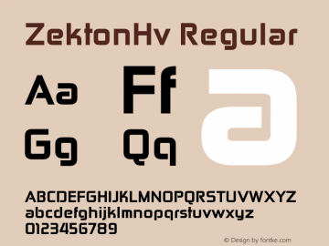 ZektonHv Regular Version 4.001;com.myfonts.easy.typodermic.zekton.heavy.wfkit2.version.3wx6图片样张