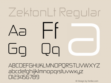 ZektonLt Regular Version 4.001;com.myfonts.easy.typodermic.zekton.light.wfkit2.version.3wxe图片样张