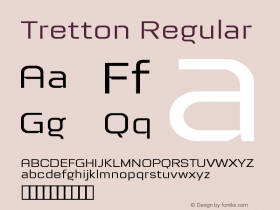 Tretton Regular Version 1.00 March 14, 2015, initial release图片样张