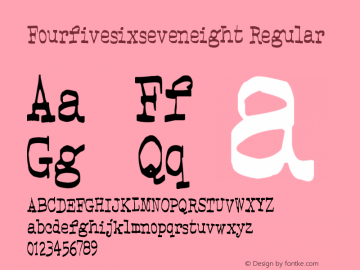 Fourfivesixseveneight Regular Version 1.00 March 14, 2015, initial release图片样张