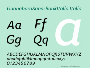 GuanabaraSans-BookItalic Italic Version 1.001;PS 001.001;hotconv 1.0.70;makeotf.lib2.5.58329图片样张