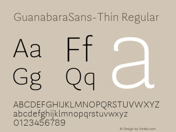 GuanabaraSans-Thin Regular Version 1.001;PS 001.001;hotconv 1.0.70;makeotf.lib2.5.58329图片样张