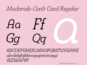 Maduraib-ConIt Cond Regular Version 1.000;com.myfonts.easy.insigne.madurai-slab.con-regular-italic.wfkit2.version.42V7图片样张