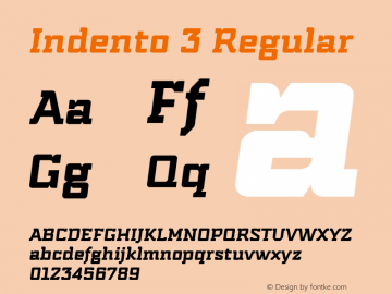 Indento 3 Regular 1.035;com.myfonts.easy.mugur-mihai.indento.heavy-italic.wfkit2.version.3hHE图片样张