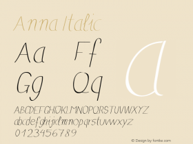 Anna Italic Version 1.000;PS 001.001;hotconv 1.0.56图片样张