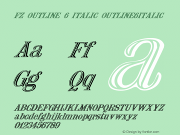 FZ OUTLINE 6 ITALIC OUTLINE6ITALIC Version 1.000图片样张