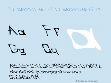 FZ WARPED 34 LEFTY WARPED34LEFTY Version 1.000 Font Sample