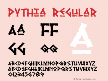 Pythia Regular Macromedia Fontographer 4.1 12/19/00图片样张