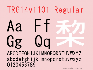 TRG14v1101 Regular 1.00 Font Sample