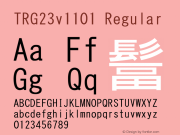 TRG23v1101 Regular 1.00 Font Sample