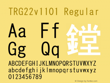 TRG22v1101 Regular 1.00 Font Sample