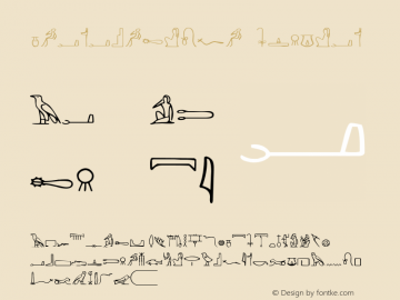 PharaohGlyph Regular Altsys Fontographer 4.0 4/07/94 Font Sample