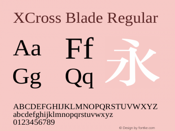 XCross Blade Regular XCross Blade - Version 1.0 Font Sample