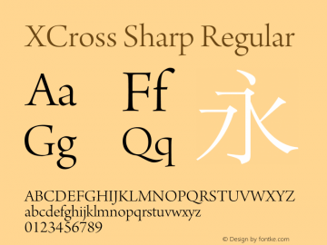 XCross Sharp Regular XCross Sharp - Version 1.0 Font Sample