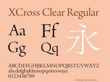 XCross Clear Regular XCross Clear - Version 1.0 Font Sample