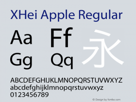 XHei Apple Regular XHei Apple - Version 6.0图片样张