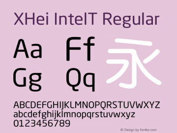 XHei IntelT Regular XHei IntelT - Version 6.0图片样张