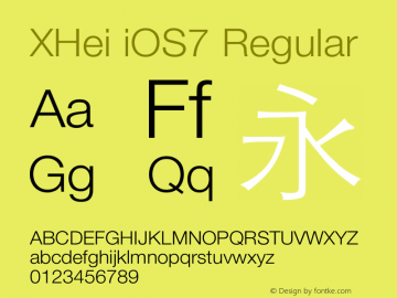 XHei iOS7 Regular XHei iOS7 - Version 6.0 Font Sample