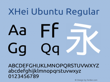 XHei Ubuntu Regular XHei Ubuntu - Version 6.0 Font Sample